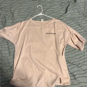 Women's Cream 'Mama' Top (semi cropped)